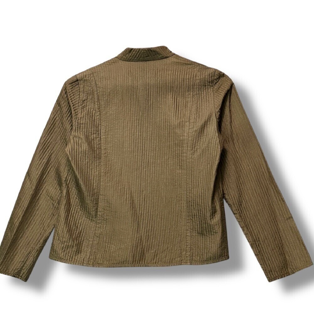 Womens Brown 100% Silk Lightweight Jacket Lined Size M/L Boho Natural Minimalist - Picture 3 of 7